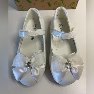 L’Amour Girls’ Flat Toddler Dress Bow Shoe NIB